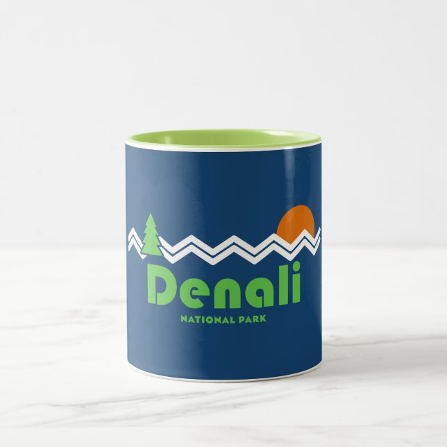 Denali National Park Retro Two-Tone Coffee Mug (Center)