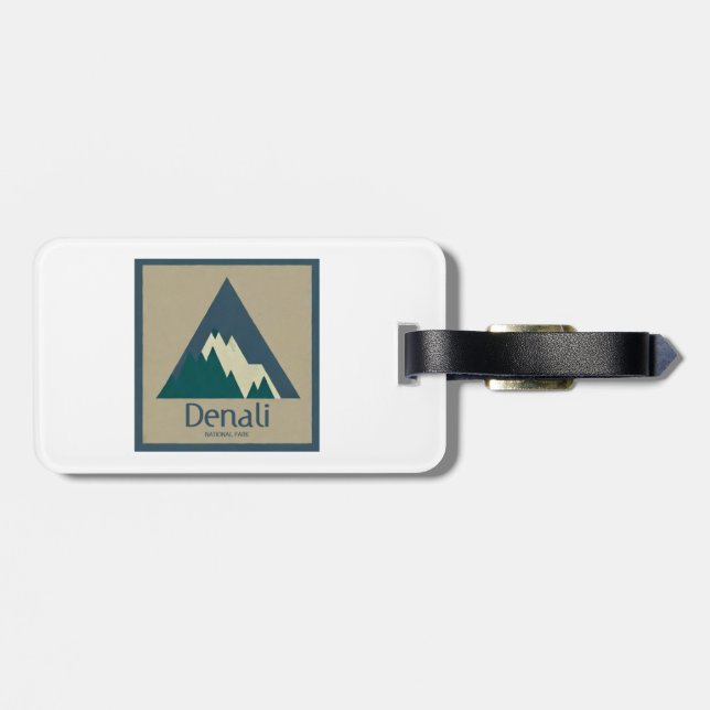 Denali National Park Rustic Luggage Tag (Back Horizontal)