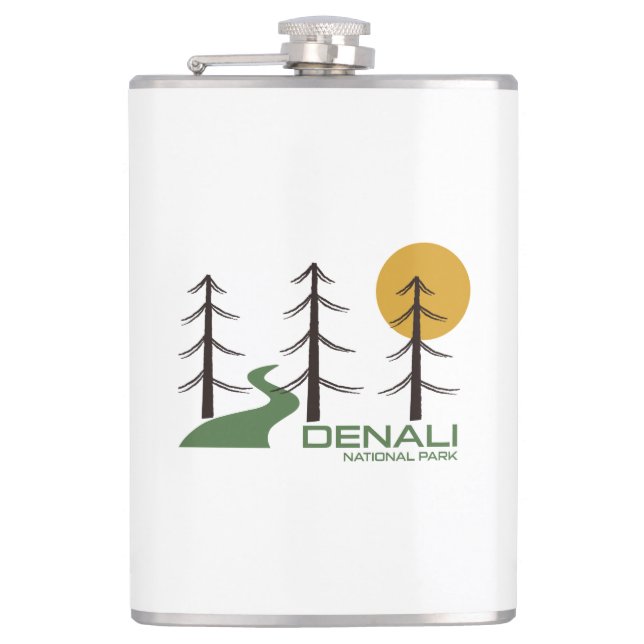 Denali National Park Trail Hip Flask (Front)