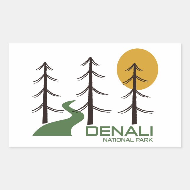 Denali National Park Trail Rectangular Sticker (Front)