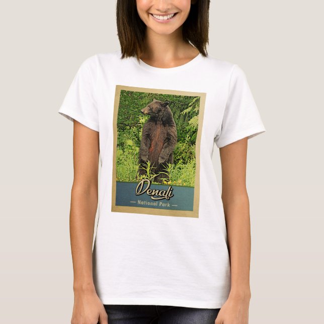 Denali National Park Vintage Bear T-Shirt (Front)