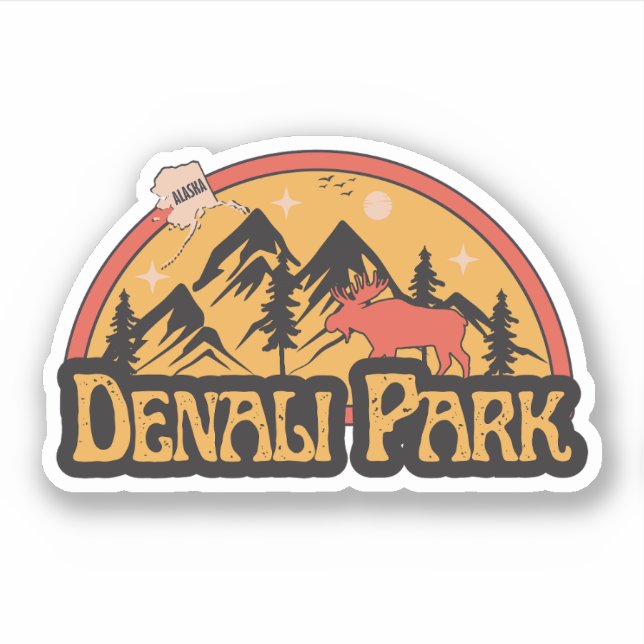 Denali Park, Alaska Sticker (Front)