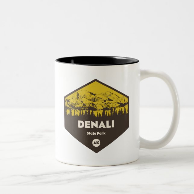 Denali State Park Alaska Two-Tone Coffee Mug (Right)