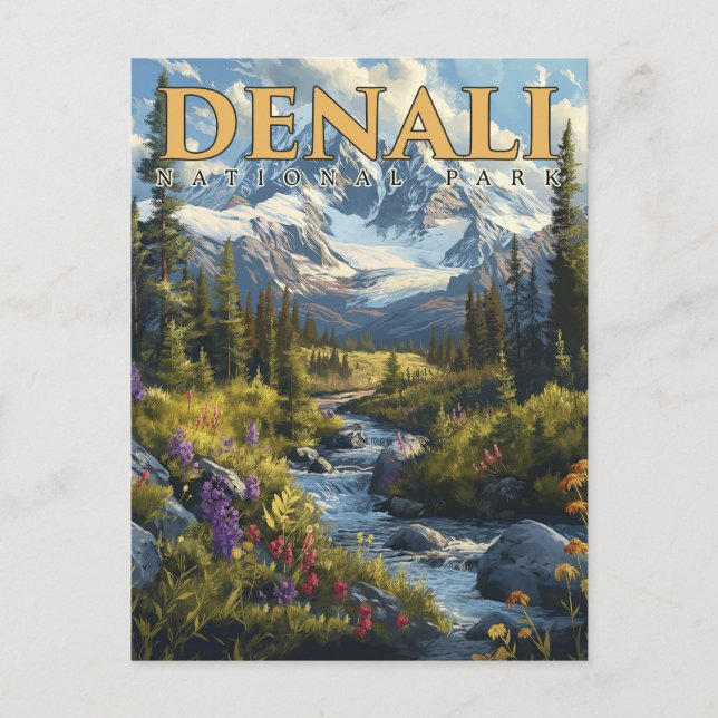 Denali's Majesty - A National Park Adventure Postcard (Front)