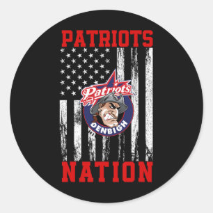 Denbigh Patriots Logo Nation Hs  Classic Round Sticker