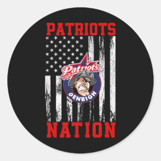 Denbigh Patriots Logo Nation Hs  Classic Round Sticker