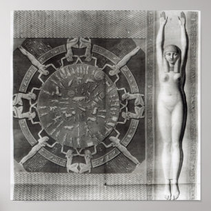 Dendera Zodiac, engraved in 1802 Poster