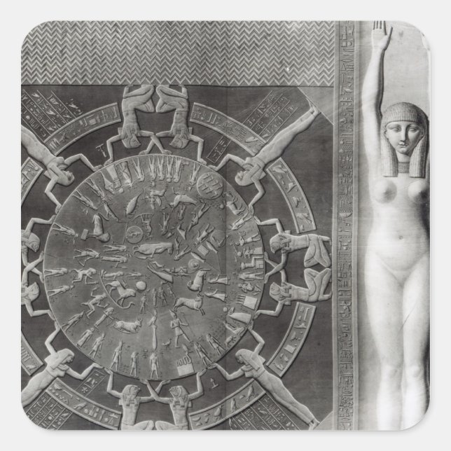 Dendera Zodiac, engraved in 1802 Square Sticker (Front)