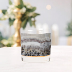 Dendritic Agate Stone Pattern Whiskey Glass