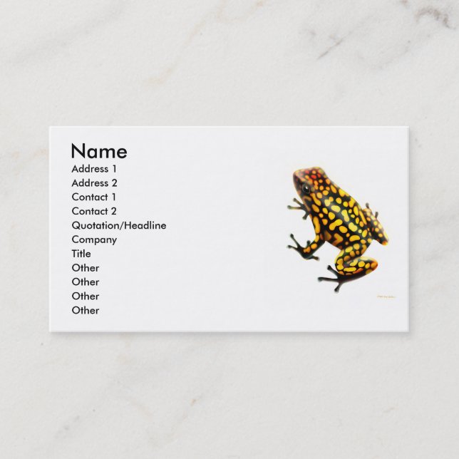 Dendrobates Poison Frog Profile Card (Front)