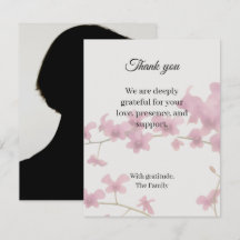 Dendrobium orchid funeral thank you card photo