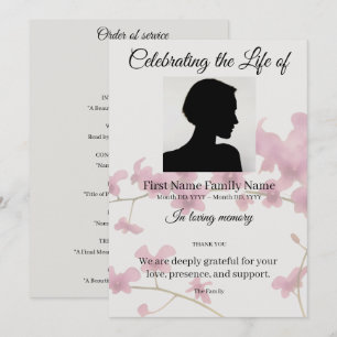 Dendrobium orchid order of service invitation