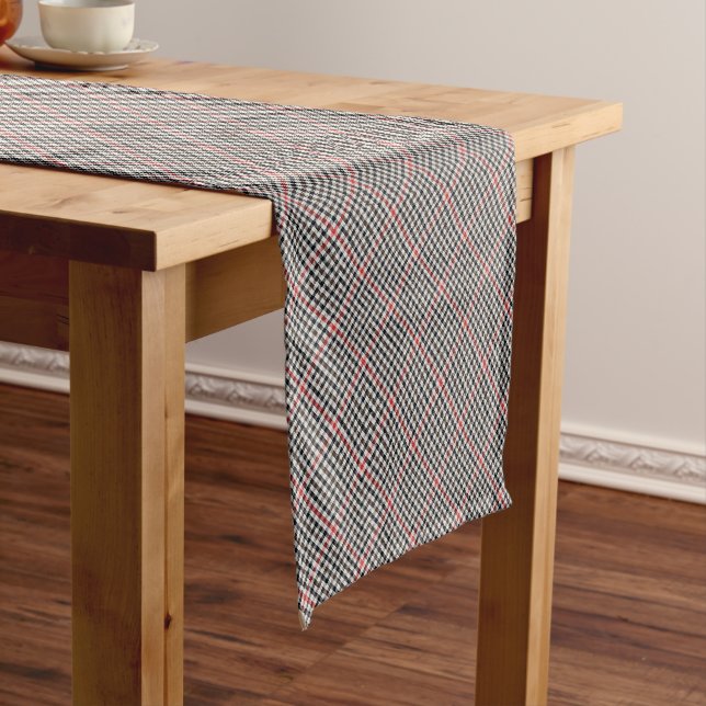 Denholm District Tweed Check Pattern Short Table Runner (In Situ)