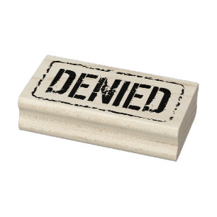 Denied Cancelled wood rubber stamp for office