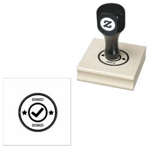 DENIED Red Ink Colour Record Control Bold Workflow Rubber Stamp