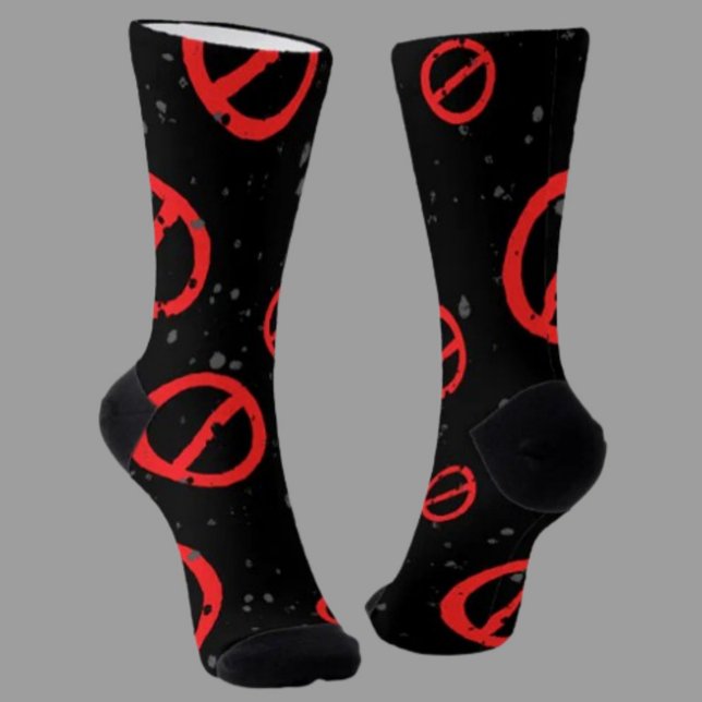 Denied Symbol Crew Socks – Bold Red & Black (Creator Uploaded)