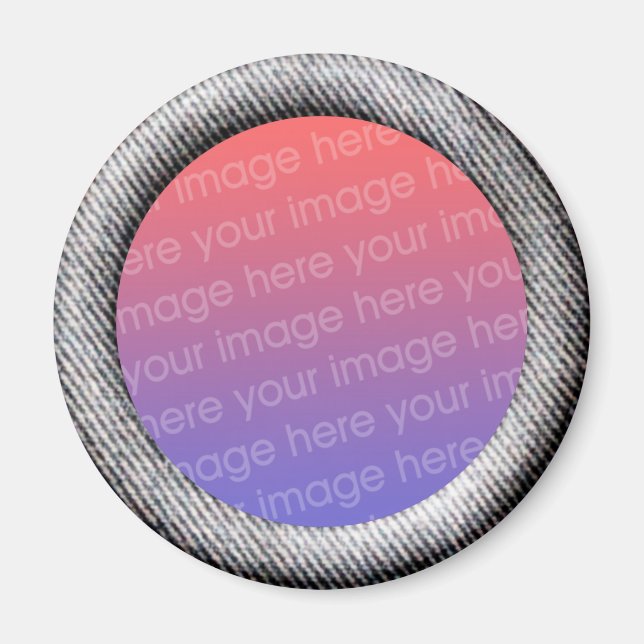 Denim (3d effect frame border) Template Magnet (Front)