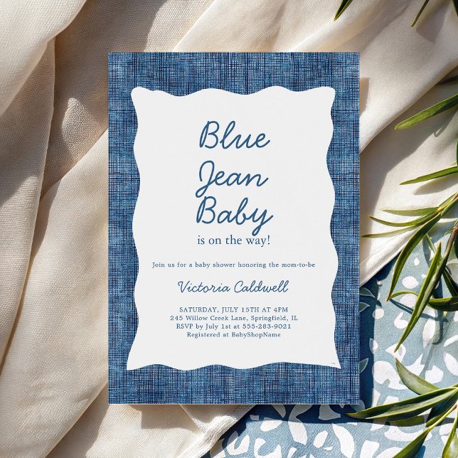 Denim A Blue Jean Baby Shower Invitation (Creator Uploaded)