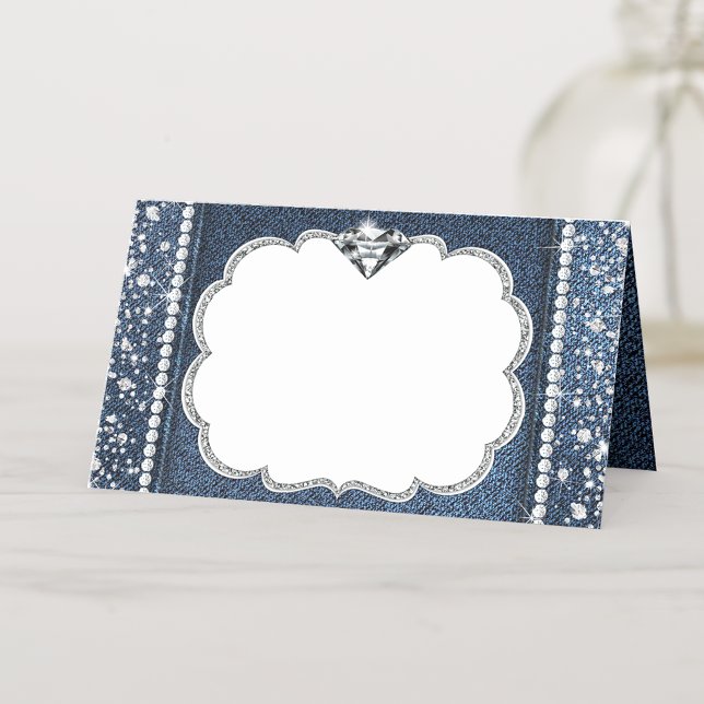 Denim and Diamond  Place Card (Creator Uploaded)