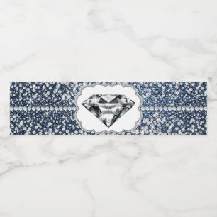 Denim and Diamond Water Bottle Labels