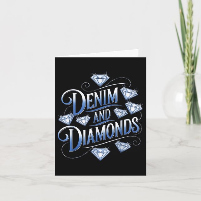 Denim And Diamonds Country Western Bachelorette Pa Card (Front)