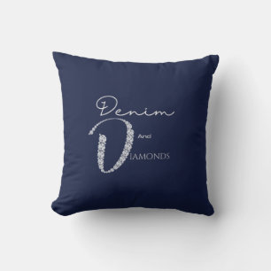 Denim and diamonds  cushion