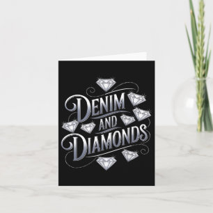 Denim And Diamonds Glam Cowgirl Party Design  Card