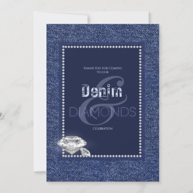 Denim and diamonds invitation (Front)
