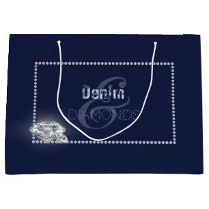 Denim and diamonds large gift bag