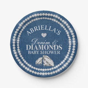 Denim and Diamonds Paper Plate