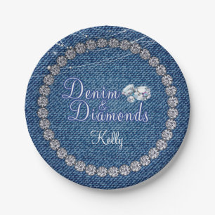 Denim and Diamonds Party Plates