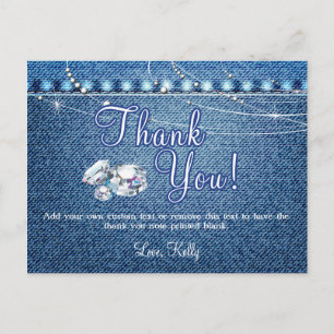 Denim and Diamonds Thank You Cards