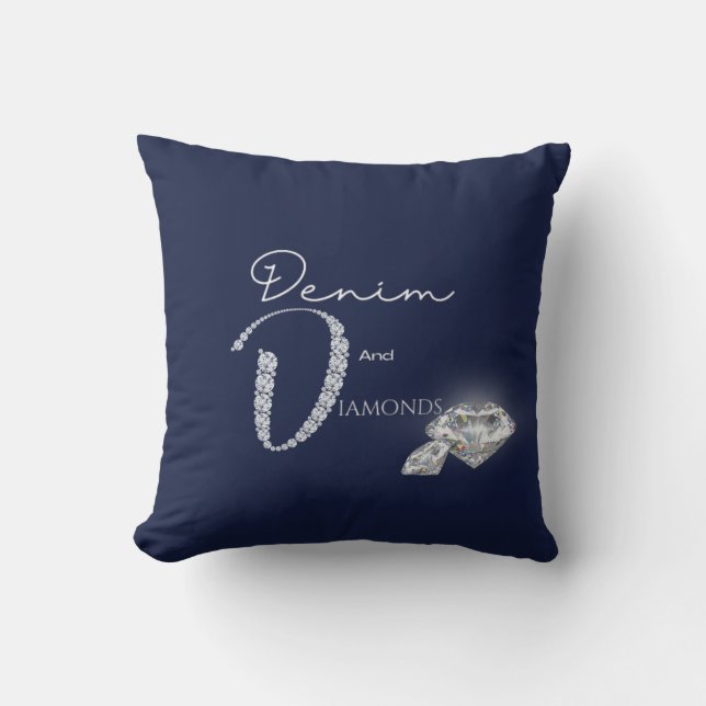 Denim and diamonds  throw pillow (Front)