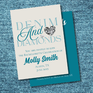 Denim and Diamonds – Western Bachelorette Invitation