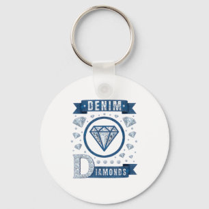 Denim and diamonds western cowgirl glam style for key ring