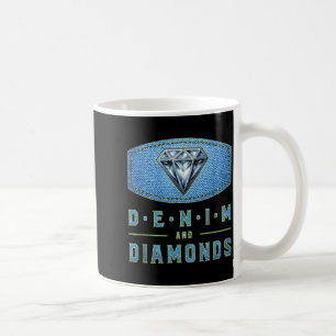 Denim and diamonds western fashion concert party coffee mug