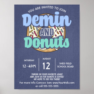 denim and doughnuts school PTO PTA fundraiser Poster