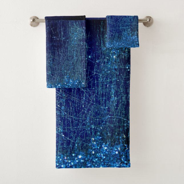 Denim and glitter bath towel set (Insitu)