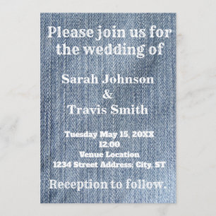 Denim and Lace Wedding Invitation