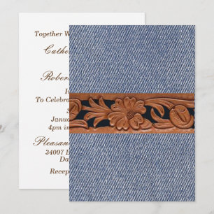 Denim and Leather Western Belt Invitation Template