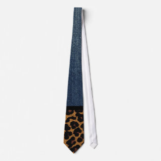 Denim and Leopard Tie