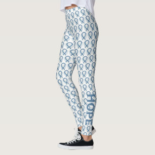 Denim Awareness Ribbon Angel Custom Words Leggings