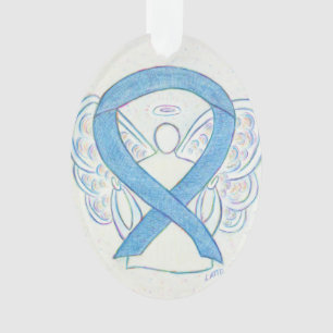 Denim Awareness Ribbon Angel Ornament