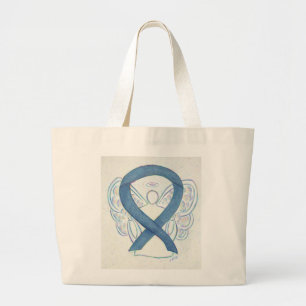 Denim Awareness Ribbon Custom Tote Bag