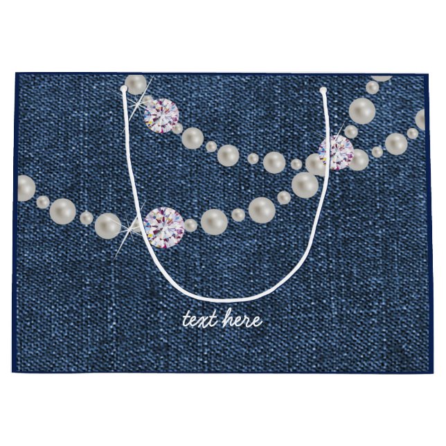 denim bag, blue denim birthday party Gift Bag (Front)