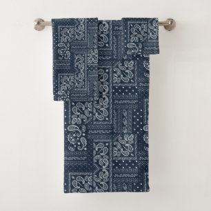 Denim Bandanna Quilt Bath Towel Set