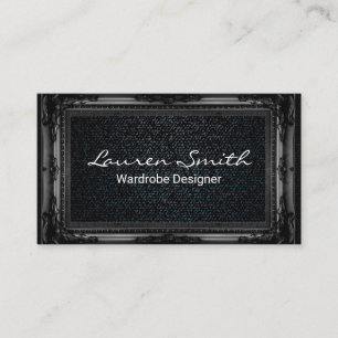 Denim Black Fancy Frame Business Card