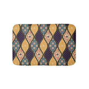 Denim Blue Art Nouveau: Seamless Bath Mat