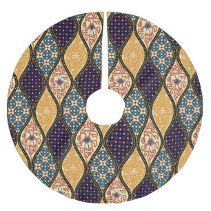 Denim Blue Art Nouveau: Seamless Brushed Polyester Tree Skirt