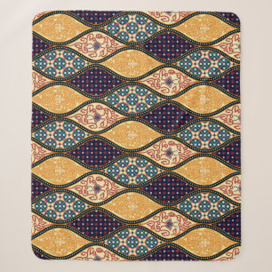 Denim Blue Art Nouveau: Seamless Sherpa Blanket